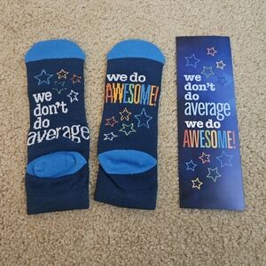 Women's Blue and Multicolor Graphic Motivational Socks New in Package